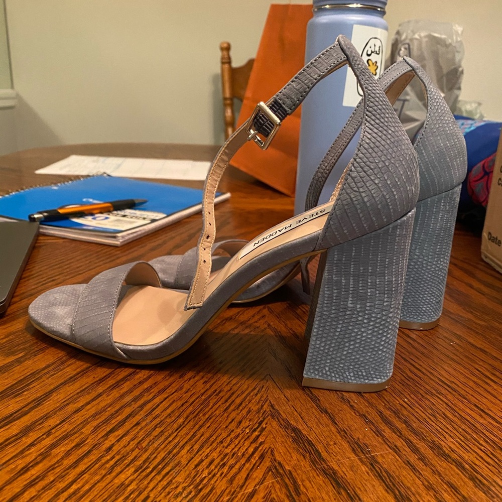 Steve Madden light blue chunky high heels